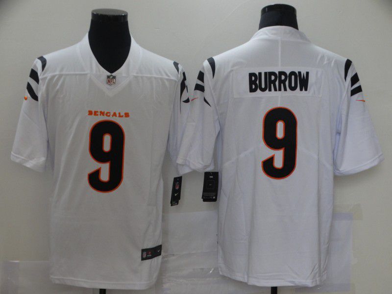 Men Cincinnati Bengals #9 Burrow White Nike Vapor Untouchable Limited 2021 NFL Jersey